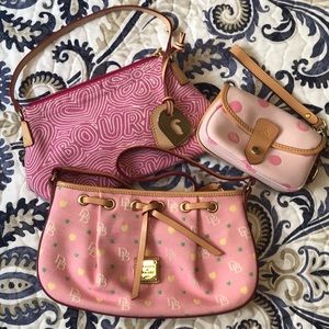 Lot of 3 Dooney & Bourke Shoulder Bags & Wristlet